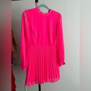 ASOS design neon pink pleated dress